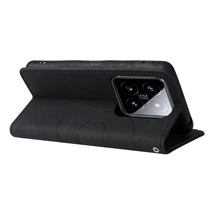 KT Leather Series-1 Phone Shell for Xiaomi 14 Case Splicing PU Leather Magnetic Clasp Cover
