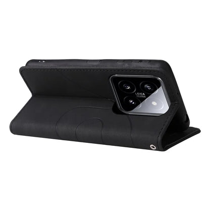 KT Leather Series-1 Phone Shell for Xiaomi 14 Case Splicing PU Leather Magnetic Clasp Cover