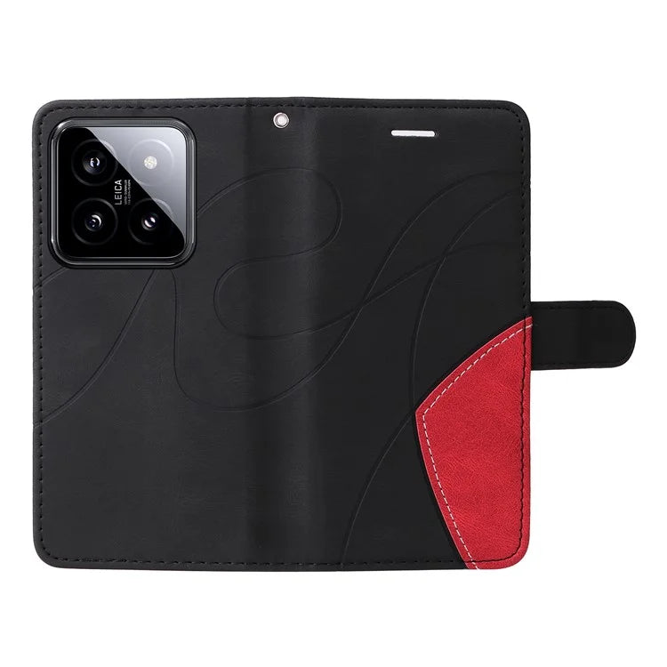 KT Leather Series-1 Phone Shell for Xiaomi 14 Case Splicing PU Leather Magnetic Clasp Cover