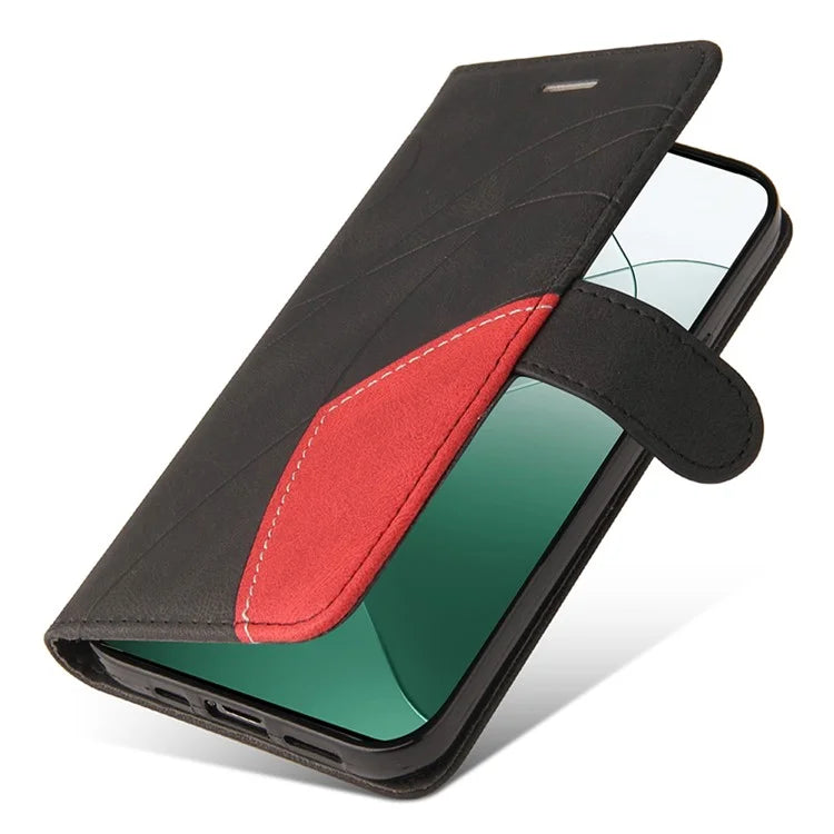 KT Leather Series-1 Phone Shell for Xiaomi 14 Case Splicing PU Leather Magnetic Clasp Cover