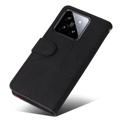 KT Leather Series-1 Phone Shell for Xiaomi 14 Case Splicing PU Leather Magnetic Clasp Cover