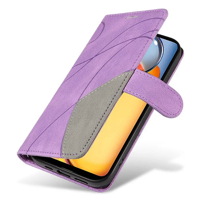 KT Leather Series-1 For Xiaomi Redmi 13C 4G / Poco C65 4G Case Splicing PU Leather Anti-fall Phone Cover