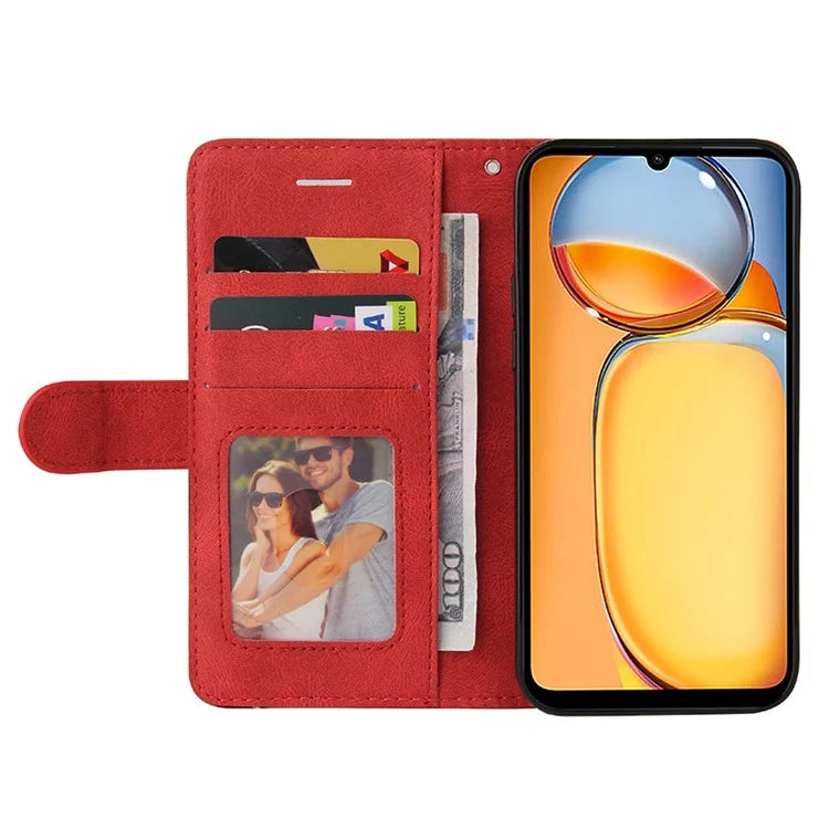 KT Leather Series-1 For Xiaomi Redmi 13C 4G / Poco C65 4G Case Splicing PU Leather Anti-fall Phone Cover