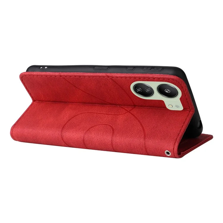 KT Leather Series-1 For Xiaomi Redmi 13C 4G / Poco C65 4G Case Splicing PU Leather Anti-fall Phone Cover