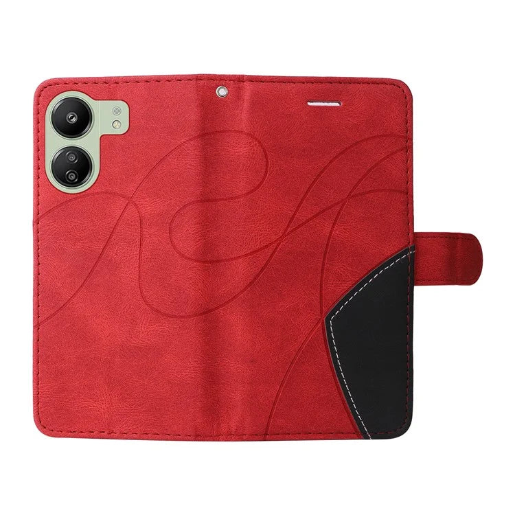 KT Leather Series-1 For Xiaomi Redmi 13C 4G / Poco C65 4G Case Splicing PU Leather Anti-fall Phone Cover