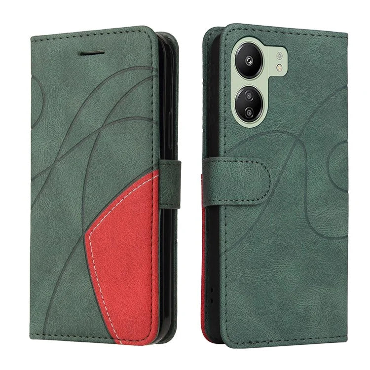 KT Leather Series-1 For Xiaomi Redmi 13C 4G / Poco C65 4G Case Splicing PU Leather Anti-fall Phone Cover