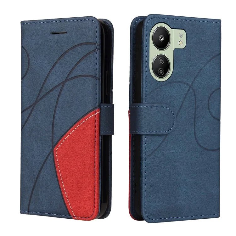 KT Leather Series-1 For Xiaomi Redmi 13C 4G / Poco C65 4G Case Splicing PU Leather Anti-fall Phone Cover