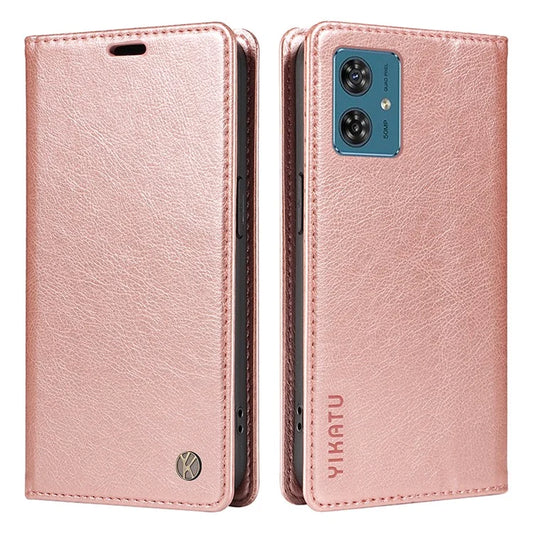YIKATU YK-006 For Motorola Moto G54 5G Case Matte PU Leather+TPU Wallet Cover
