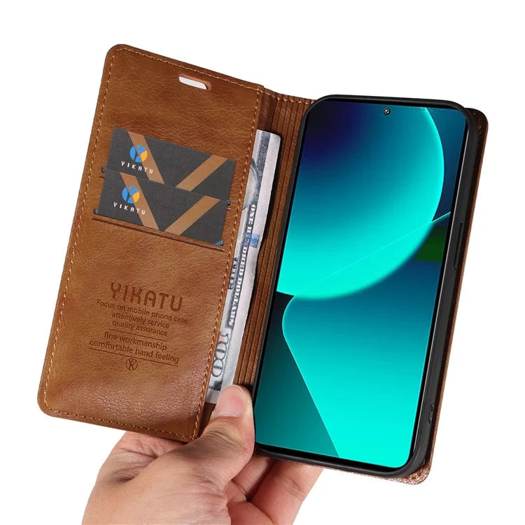 YIKATU YK-006 For Xiaomi 13T / 13T Pro / Redmi K60 Ultra Case PU Leather Litchi Texture Wallet Cover