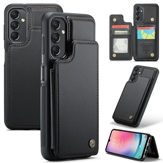 CASEME C22 Series For Samsung Galaxy A24 4G (162.1 x 77.6 x 8.3mm) Phone Case RFID Blocking PU Leather Cover