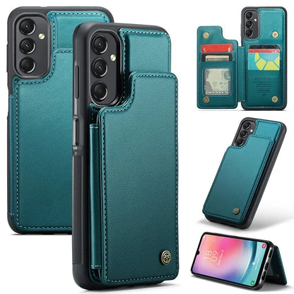 CASEME C22 Series For Samsung Galaxy A24 4G (162.1 x 77.6 x 8.3mm) Phone Case RFID Blocking PU Leather Cover