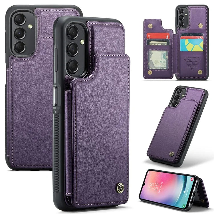 CASEME C22 Series For Samsung Galaxy A24 4G (162.1 x 77.6 x 8.3mm) Phone Case RFID Blocking PU Leather Cover