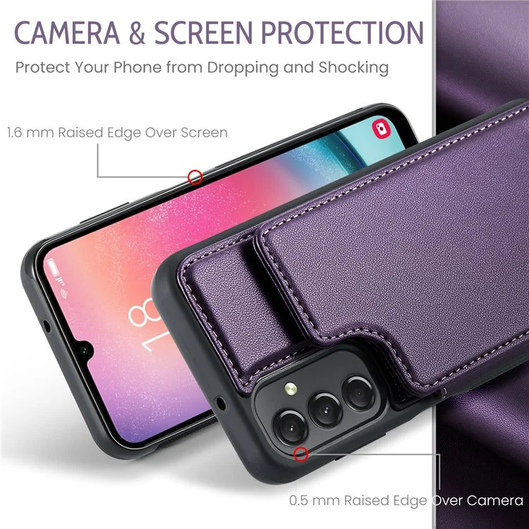 CASEME C22 Series For Samsung Galaxy A24 4G (162.1 x 77.6 x 8.3mm) Phone Case RFID Blocking PU Leather Cover