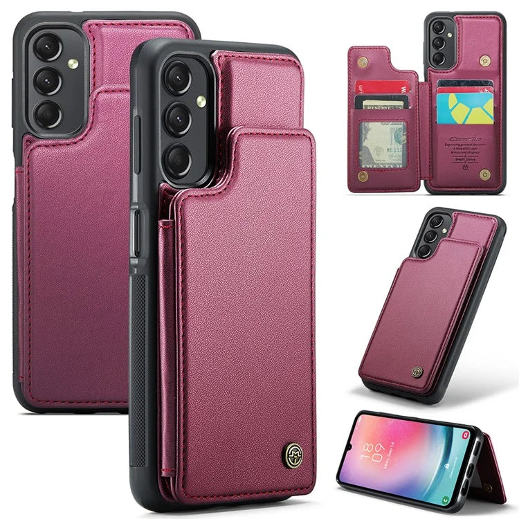 CASEME C22 Series For Samsung Galaxy A24 4G (162.1 x 77.6 x 8.3mm) Phone Case RFID Blocking PU Leather Cover