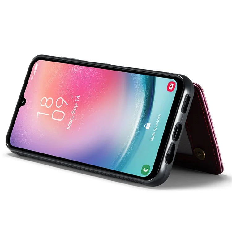 CASEME C22 Series For Samsung Galaxy A24 4G (162.1 x 77.6 x 8.3mm) Phone Case RFID Blocking PU Leather Cover