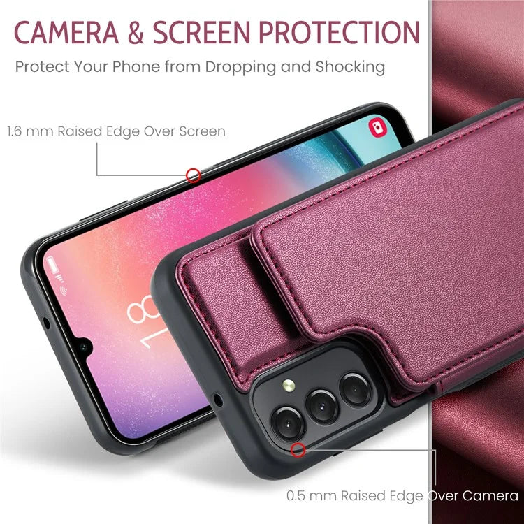 CASEME C22 Series For Samsung Galaxy A24 4G (162.1 x 77.6 x 8.3mm) Phone Case RFID Blocking PU Leather Cover