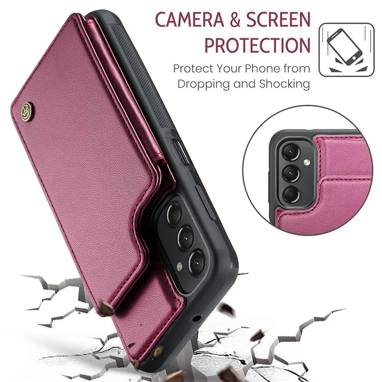 CASEME C22 Series For Samsung Galaxy A24 4G (162.1 x 77.6 x 8.3mm) Phone Case RFID Blocking PU Leather Cover