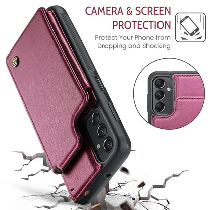 CASEME C22 Series For Samsung Galaxy A24 4G (162.1 x 77.6 x 8.3mm) Phone Case RFID Blocking PU Leather Cover