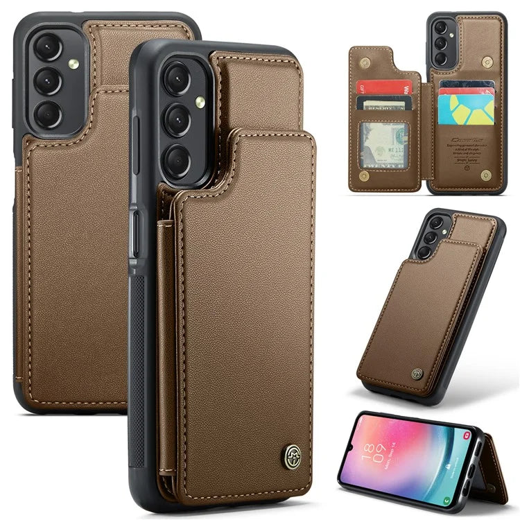 CASEME C22 Series For Samsung Galaxy A24 4G (162.1 x 77.6 x 8.3mm) Phone Case RFID Blocking PU Leather Cover