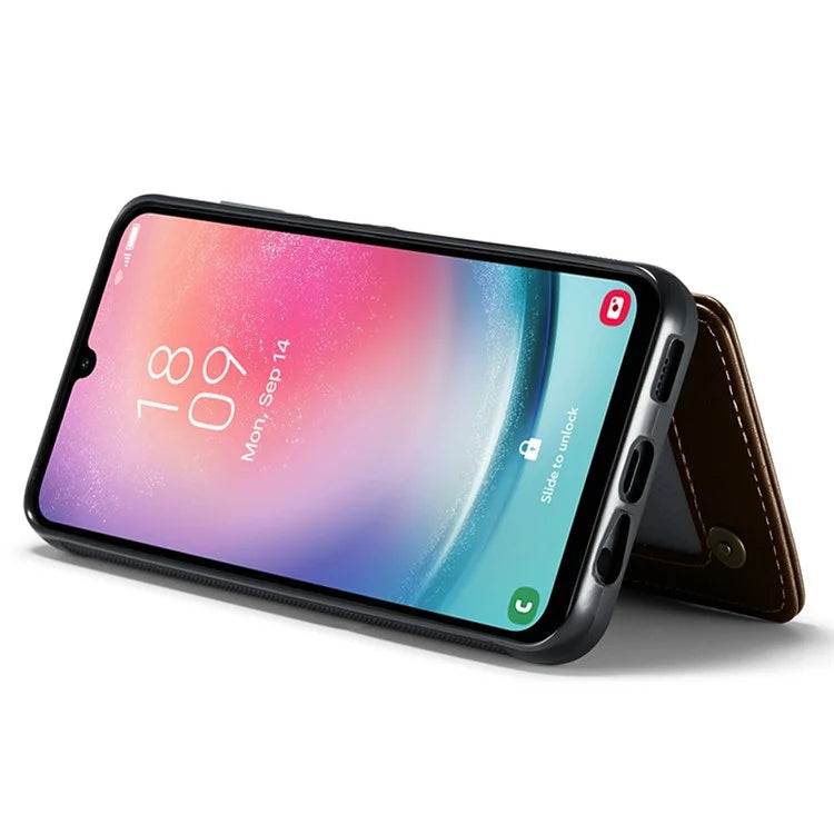 CASEME C22 Series For Samsung Galaxy A24 4G (162.1 x 77.6 x 8.3mm) Phone Case RFID Blocking PU Leather Cover
