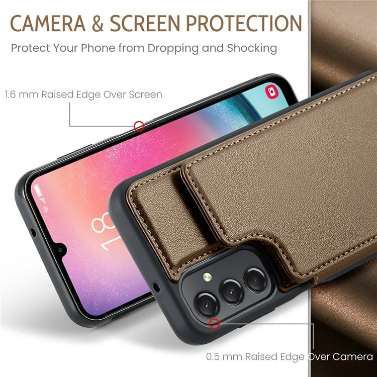 CASEME C22 Series For Samsung Galaxy A24 4G (162.1 x 77.6 x 8.3mm) Phone Case RFID Blocking PU Leather Cover