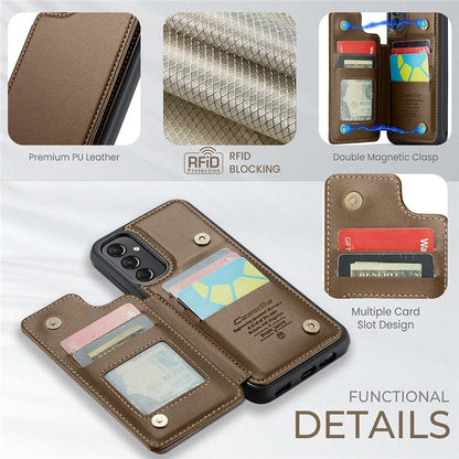 CASEME C22 Series For Samsung Galaxy A24 4G (162.1 x 77.6 x 8.3mm) Phone Case RFID Blocking PU Leather Cover