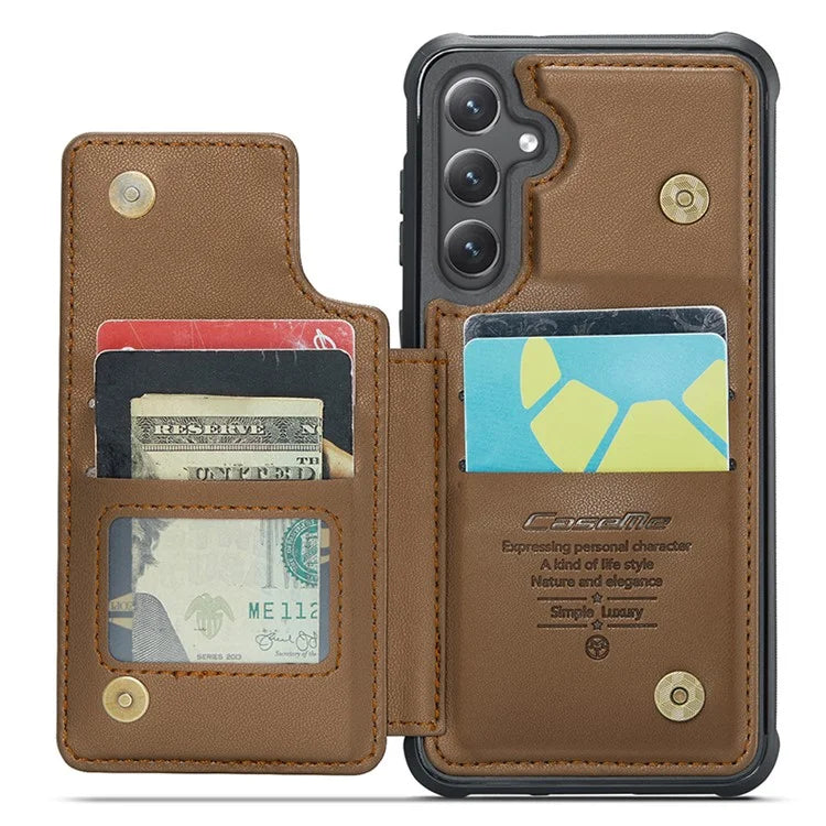 CASEME C22 Series for Samsung Galaxy S23 FE Case Litchi Texture RFID Blocking Kickstand Cover