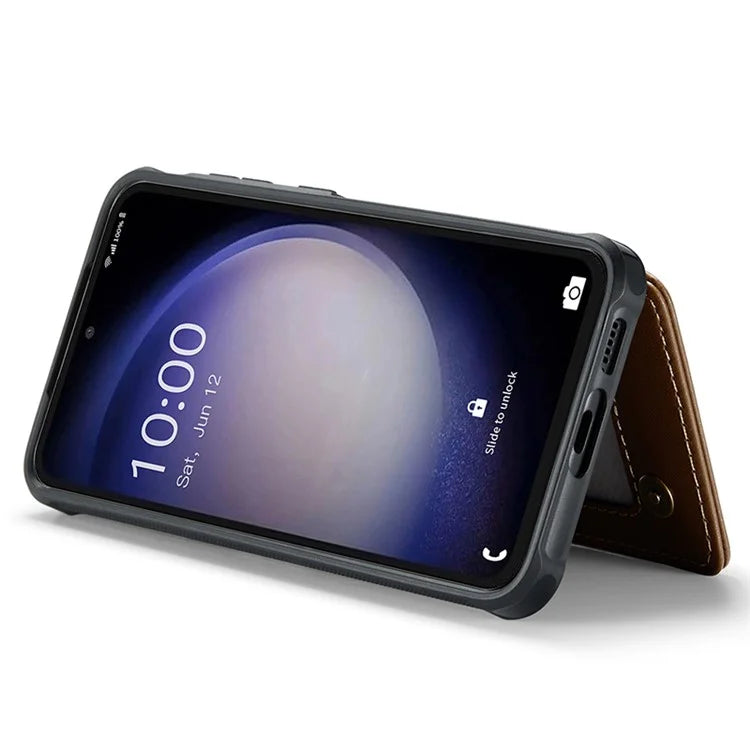 CASEME C22 Series for Samsung Galaxy S23 FE Case Litchi Texture RFID Blocking Kickstand Cover