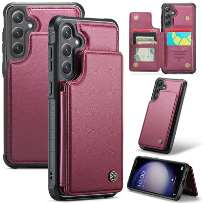 CASEME C22 Series for Samsung Galaxy S23 FE Case Litchi Texture RFID Blocking Kickstand Cover