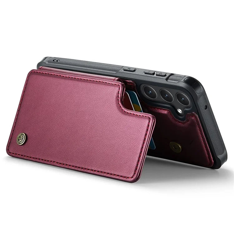 CASEME C22 Series for Samsung Galaxy S23 FE Case Litchi Texture RFID Blocking Kickstand Cover