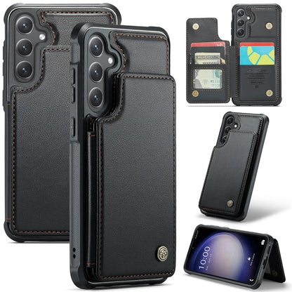 CASEME C22 Series for Samsung Galaxy S23 FE Case Litchi Texture RFID Blocking Kickstand Cover