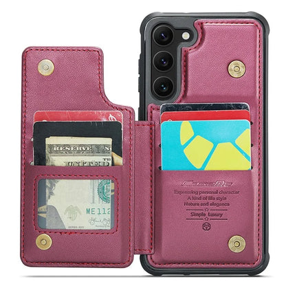 CASEME C22 Series for Samsung Galaxy S23+ Case Litchi Texture Kickstand RFID Blocking Phone Protector