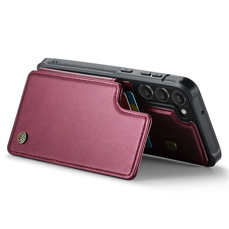 CASEME C22 Series for Samsung Galaxy S23+ Case Litchi Texture Kickstand RFID Blocking Phone Protector