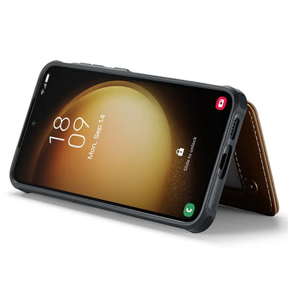 CASEME C22 Series for Samsung Galaxy S23+ Case Litchi Texture Kickstand RFID Blocking Phone Protector