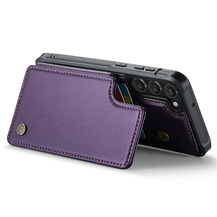 CASEME C22 Series for Samsung Galaxy S23+ Case Litchi Texture Kickstand RFID Blocking Phone Protector