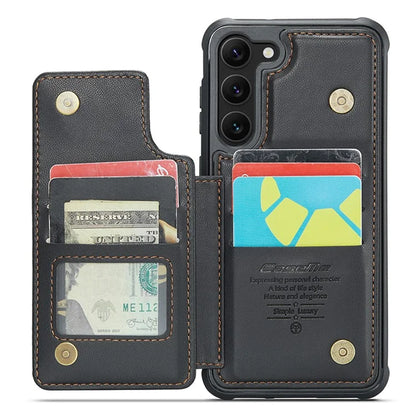 CASEME C22 Series for Samsung Galaxy S23+ Case Litchi Texture Kickstand RFID Blocking Phone Protector