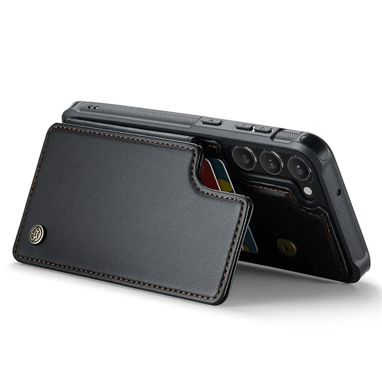 CASEME C22 Series for Samsung Galaxy S23+ Case Litchi Texture Kickstand RFID Blocking Phone Protector