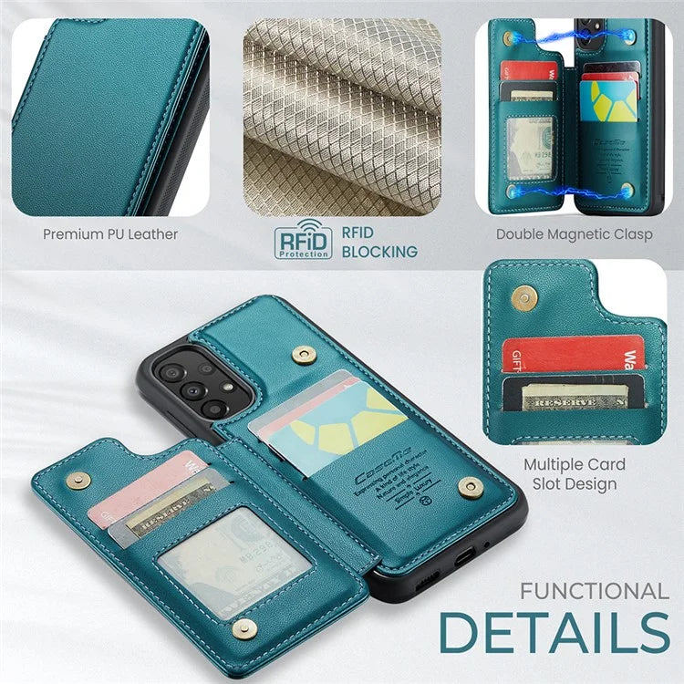 CASEME C22 Series For Samsung Galaxy A33 5G Case Litchi Texture Protective Cover with Card Slots