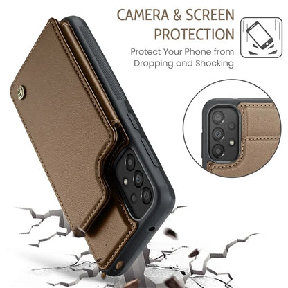 CASEME C22 Series For Samsung Galaxy A33 5G Case Litchi Texture Protective Cover with Card Slots