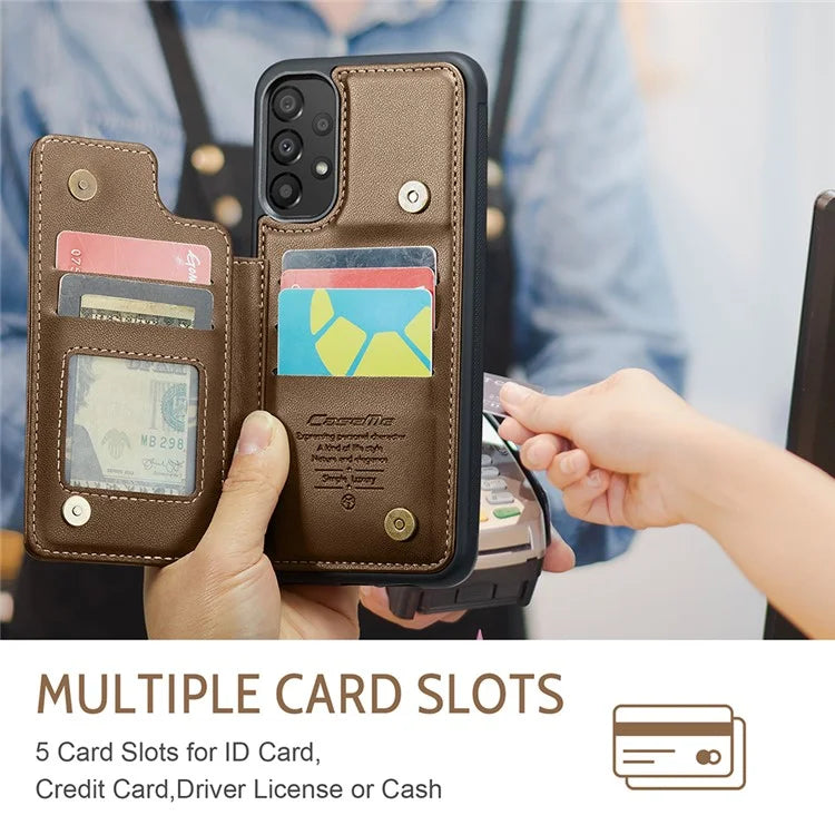 CASEME C22 Series For Samsung Galaxy A33 5G Case Litchi Texture Protective Cover with Card Slots