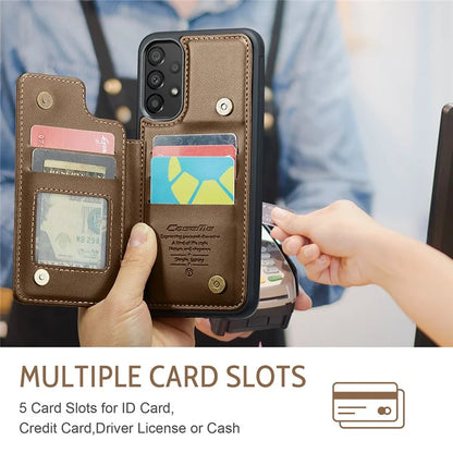 CASEME C22 Series For Samsung Galaxy A33 5G Case Litchi Texture Protective Cover with Card Slots