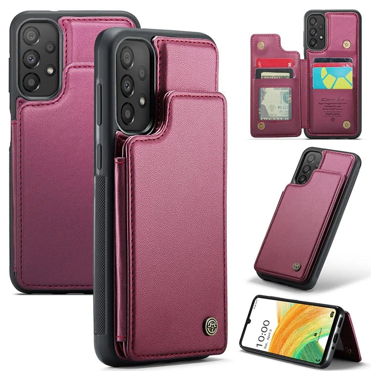 CASEME C22 Series For Samsung Galaxy A33 5G Case Litchi Texture Protective Cover with Card Slots