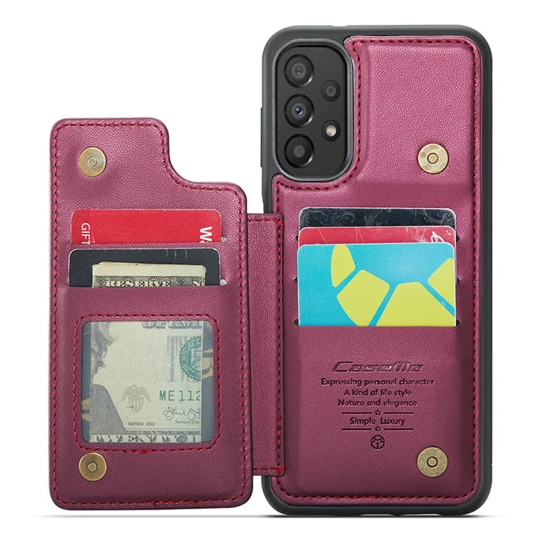 CASEME C22 Series For Samsung Galaxy A33 5G Case Litchi Texture Protective Cover with Card Slots