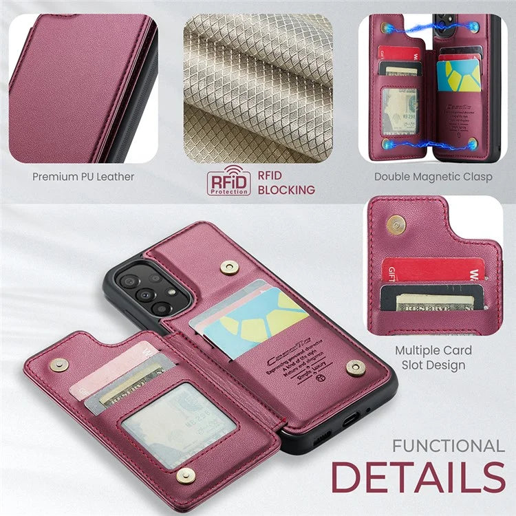 CASEME C22 Series For Samsung Galaxy A33 5G Case Litchi Texture Protective Cover with Card Slots