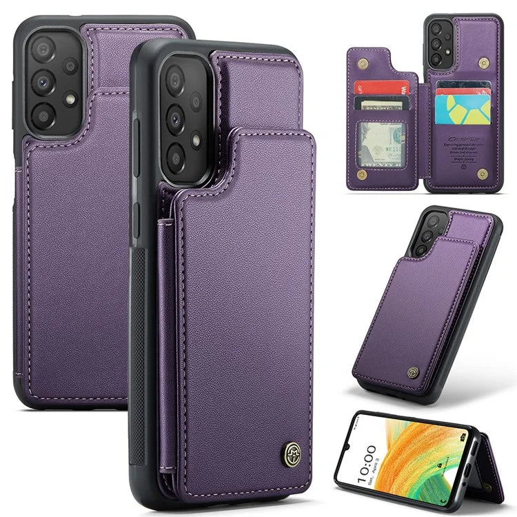 CASEME C22 Series For Samsung Galaxy A33 5G Case Litchi Texture Protective Cover with Card Slots