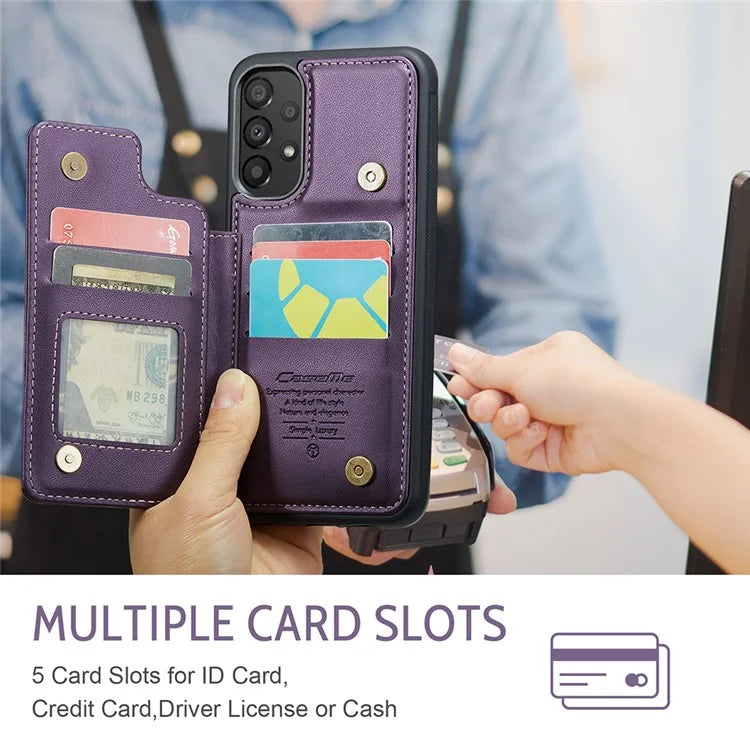 CASEME C22 Series For Samsung Galaxy A33 5G Case Litchi Texture Protective Cover with Card Slots