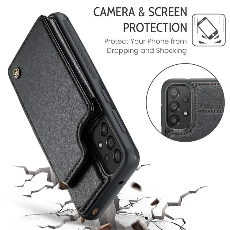 CASEME C22 Series For Samsung Galaxy A33 5G Case Litchi Texture Protective Cover with Card Slots