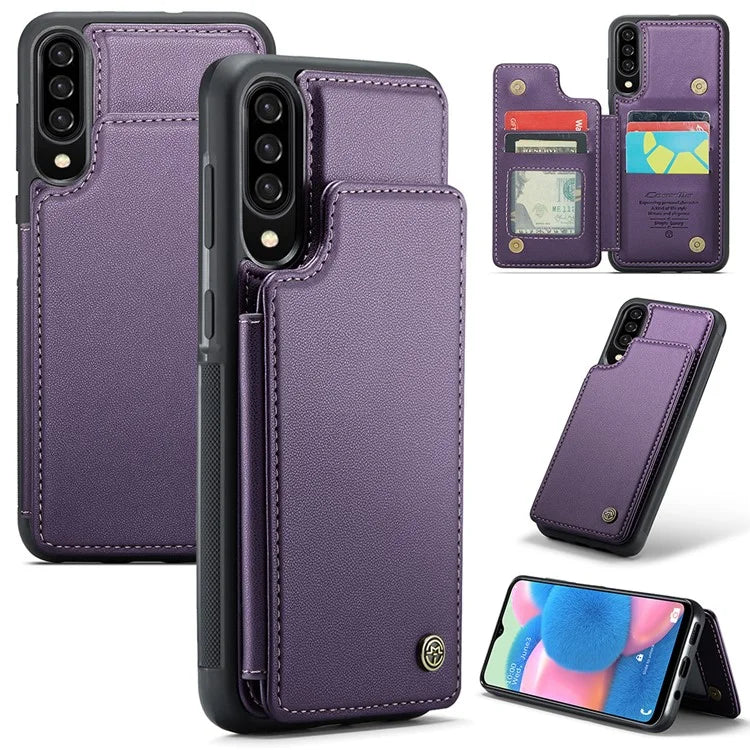 CASEME C22 Series for Samsung Galaxy A50 Case TPU+PU Leather Litchi Texture Kickstand Cover