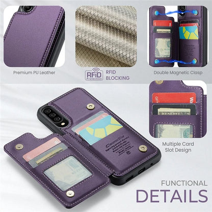 CASEME C22 Series for Samsung Galaxy A50 Case TPU+PU Leather Litchi Texture Kickstand Cover