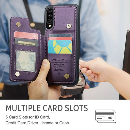 CASEME C22 Series for Samsung Galaxy A50 Case TPU+PU Leather Litchi Texture Kickstand Cover